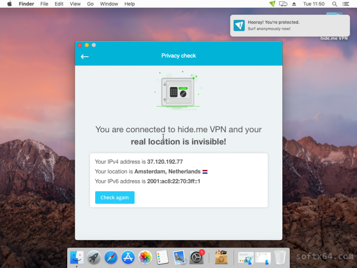 hide your vpn for free on mac